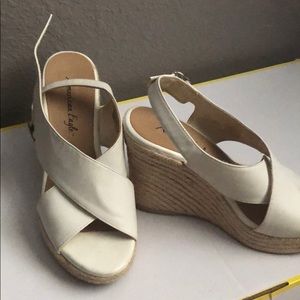 White Stapped Sandals